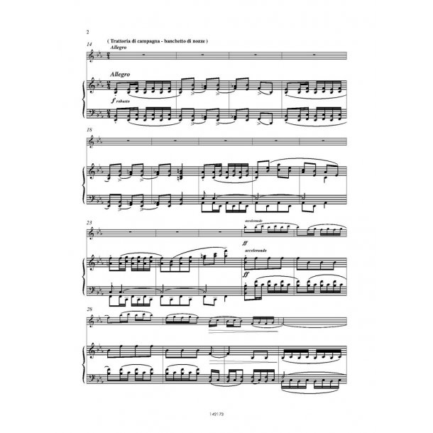 La strada : II: Trattoria di campagna, banchetto di nozze (Rielaboraz. per fIauto e pianoforte di C. Tabarelli)